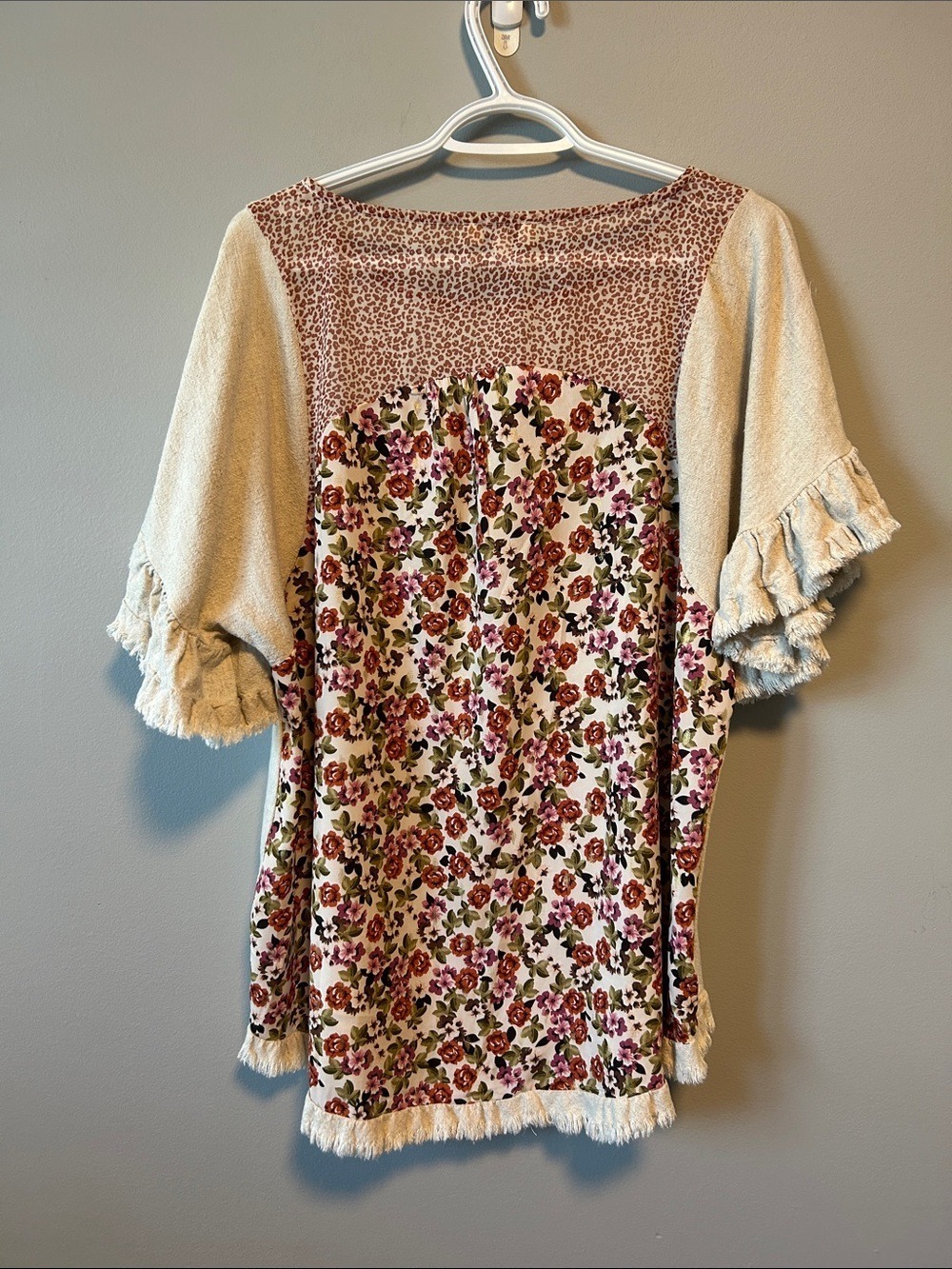 Umgee Linen Blend Floral Top Oversized - Picture 3 of 13